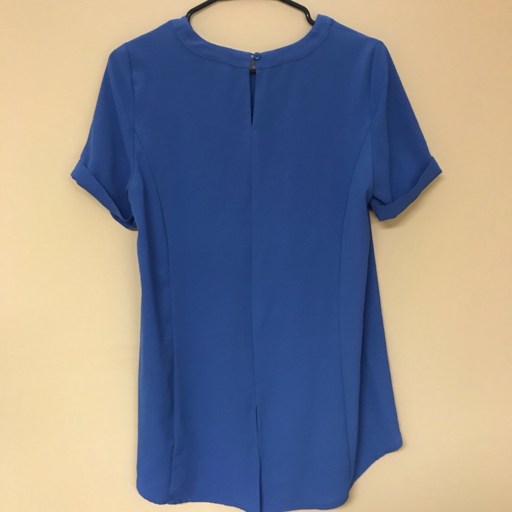 Blue high neck professional shirt